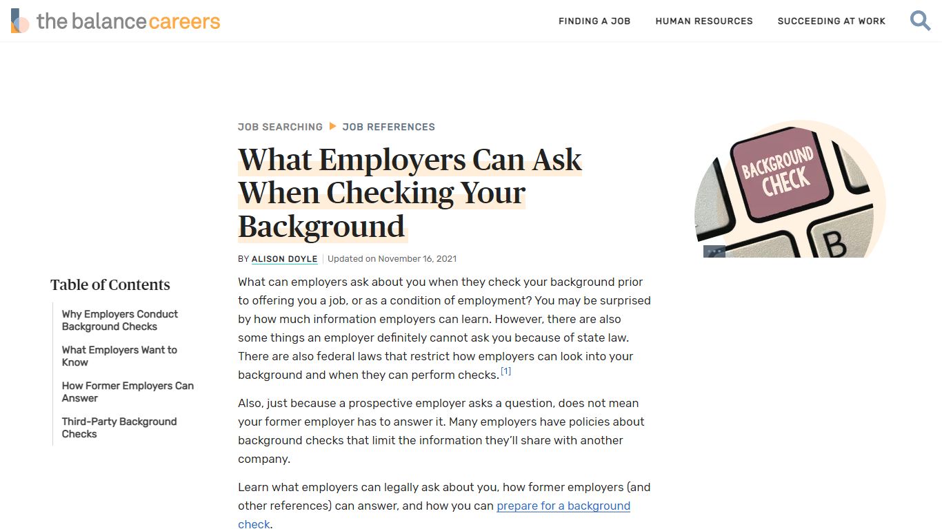 What Employers Can Ask in a Background Check - The Balance Careers